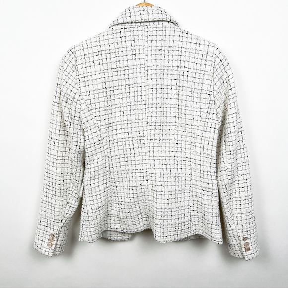 Rachel Zoe double breasted tweed white black blazer size small - Picture 5 of 6